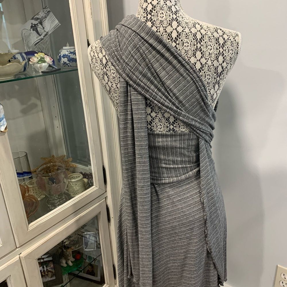 Angelrox Gray Stripe Wrap Skirt / Dress - Picture 8 of 14